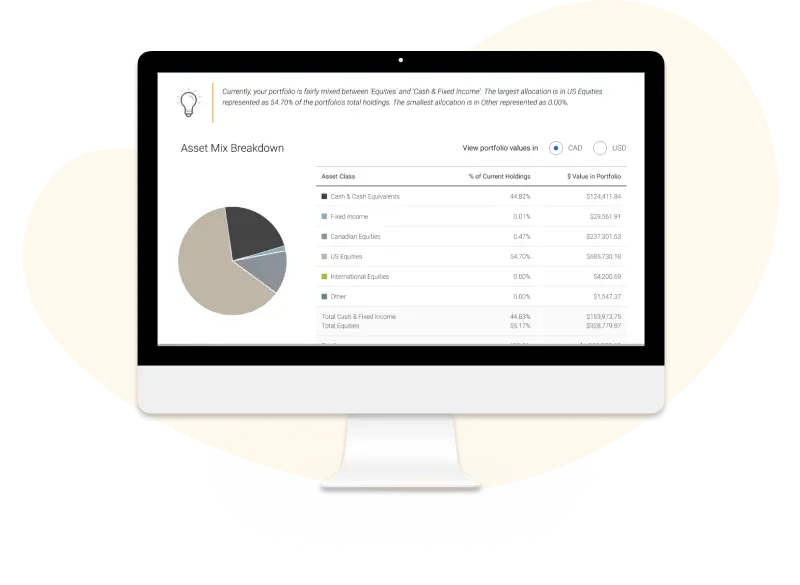 Computer monitor with RBC online investing and trading platform
